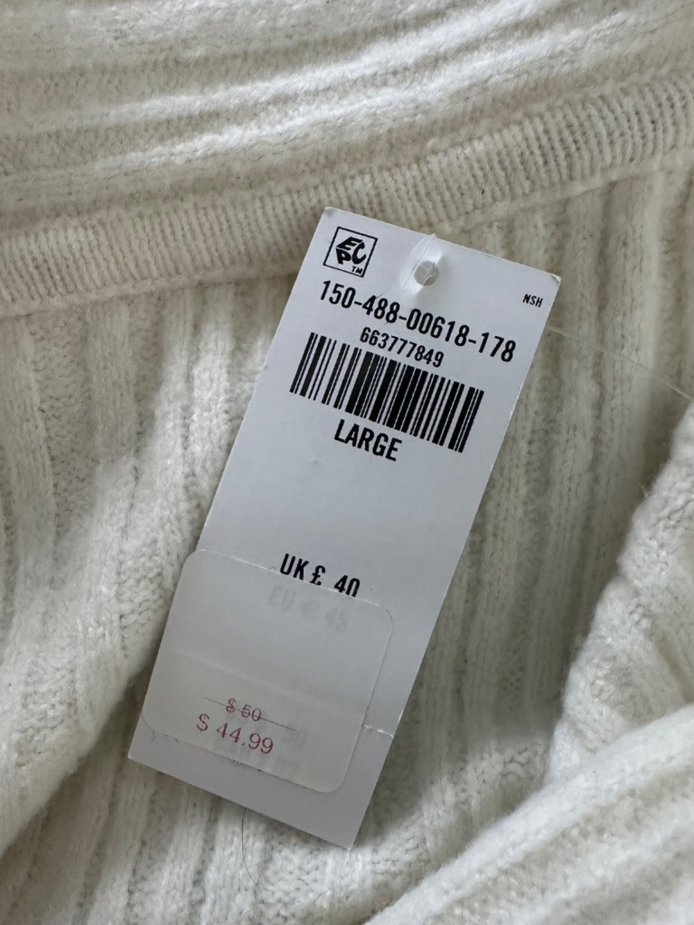 NEW Abercrombie &Fitch Ribbed Foldover Off-The-Shoulder Sweater Top Womens Large - Picture 5 of 9